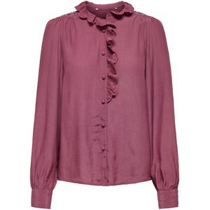 Jdy jdyamy l/s frill shirt wvn ex blouse roze