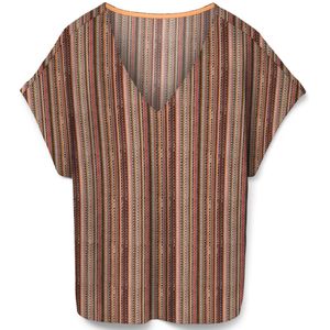 Vero Moda - Demi Stripe Shirt - Rood - Oranje - Beige - Zwart - T-shirt