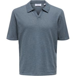 Only & sons onsgeorge reg 12 linen ss polo knit t-shirt grijs