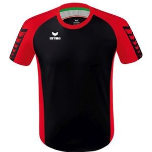 Erima Six Wings Shirt Korte Mouw Heren - Zwart Rood