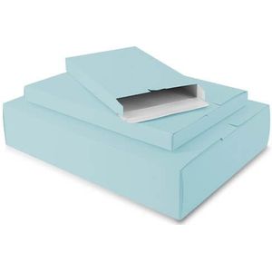 50 X Verzenddozen 30,5 X 9 X 42 Cm., Aqua Blauw