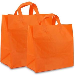 250 X Plastic Snacktassen 21 + 15 X 19 Cm., Oranje