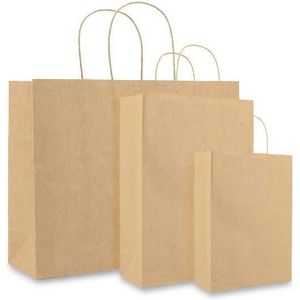 100 X Papieren Jumbo Tas - Bruin - Zwart - Wit