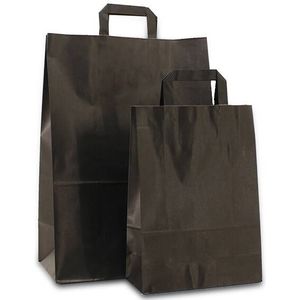 250 X Papieren Tas Platte Lus - Zwart