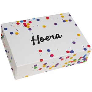 25 X Magneetdozen Confetti - Hoera