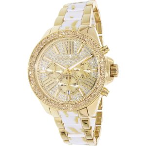 Michael Kors dames MK6157 'Wren' chronograaf kristal goudkleurig roestvrij stalen horloge