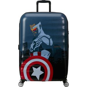 American Tourister Wavebreaker Disney Spinner Marvel FL Trolley Captain America City Blauwgrijs