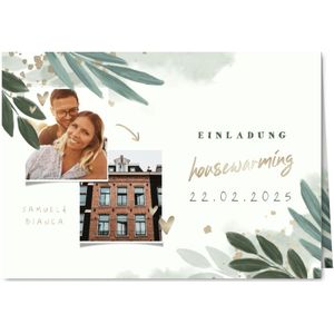 Einladungskarte Housewarming botanisch mit Fotos (Probedruck) | Einladungskarten