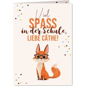 Glückwunschkarte zur Einschulung schlauer Fuchs | Glückwunschkarten