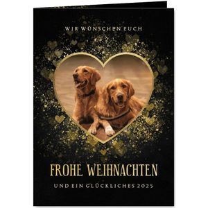 Weihnachtskarte schwarz Foto in Herz (Probedruck) | Weihnachtskarte | Send a Smile