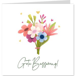 Gute Besserungskarte mit Blumenstrauß | Gute Besserung
