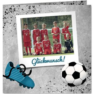 Glückwunschkarte für Fußballmannschaft mit Foto | Glückwunschkarten