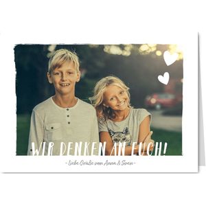 Grußkarte 'Wir denken an euch' mit Foto | Grußkarten