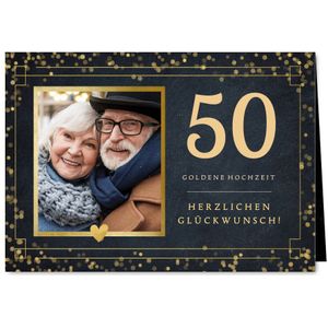 Goldene Hochzeit Glückwunschkarte 50 mit Foto | Glückwunschkarten