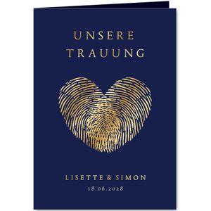 Hochzeit Kirchenheft-Vorlage Fingerabdrücke Herz (Probedruck) | Hochzeitskarten