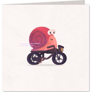 Geburtstagskarte Schnecke Fatbike 'Zu Spät' | Geburtstagskarten
