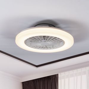 LED’s Light plafondventilator met verlichting 48 cm – Ventilatiesnelheid en bediening met afstandsbediening - Wit
