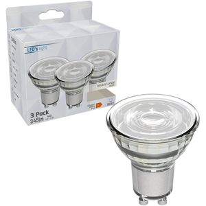 LED Spotjes GU10 - 4W vervangt 50W - 345 lm - Koud wit - 3PACK