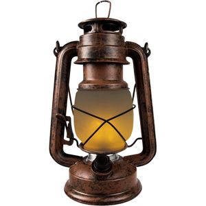 Vintage LED Olielamp op batterijen - Dimbaar - Draadloos - 24 cm - Koper