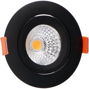 LED's Light Pro LED Inbouwspot Zwart - DimToWarm - Ø 68mm - Kantelbaar - Warm wit licht - CRI95