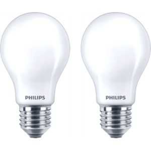 2-pack Philips LED Lampen E27 - Mat - Warm wit - 8.5W vervangt 75W