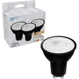 GU10 LED Spots - Zwart - Warm Wit Licht - 4W/50W - 345 lm - 3PACK
