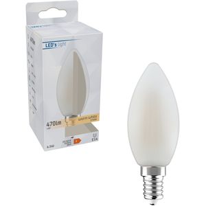 LongLife LED Filament Lamp Kaars E14 - Melkglas - Warm wit - 4.5W vervangt 40W