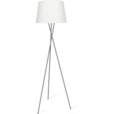 TriPod Vloerlamp voor woonkamer & Slaapkamer - Ø 45 cm - Wit & chroom - 164 cm