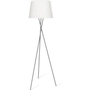 TriPod Vloerlamp voor woonkamer & Slaapkamer - Ø 45 cm - Wit & chroom - 164 cm