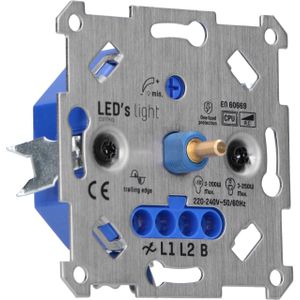 Universele LED draai dimmer tot 250 watt - Geschikt voor alle dimbare lampen - 2 draads