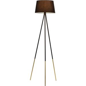 LED.nl TriPod Staanlamp woonkamer met schakelaar Ø 45 cm - Zwart & Goud - 136 cm