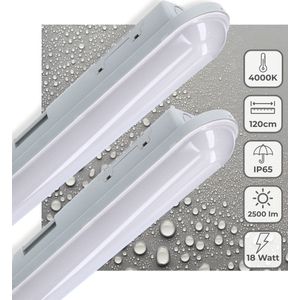 2 PACK - LED's Light Universele LED TL verlichting compleet 120 cm - voor binnen en buiten - 2500 lm