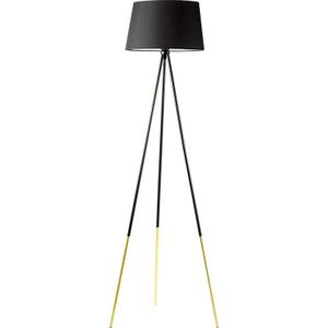 LED Vloerlamp driepoot met schakelaar - 136 cm - Zwart / Goud