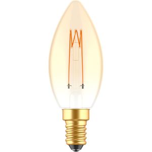 LED Kaarslamp goud E14 - Gloeilamp design - Dimbaar extra warm wit - 1800K