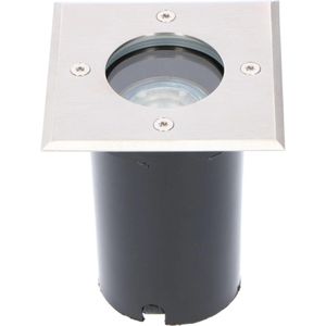 LED's Light RVS LED Grondspot inbouw vierkant - Voor oprit en tuin - IP67 waterdicht - Zilver