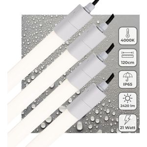 4 PACK - LED's Light LED TL verlichting compleet 120 cm - Geschikt voor buiten en binnen - 2420 lm