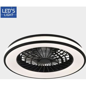 LED's Light Plafondventilator met verlichting zwart - 48 cm