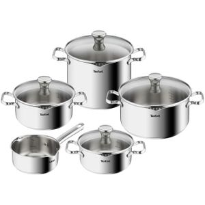 Tefal Duetto  9-delige kookset (steelpan 16 cm  kookpan 18/20/24 cm  pastapan 22 cm)