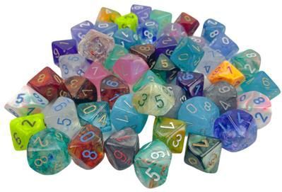 Dice Bag of 50 Asst. Loose Signature Poly. D10