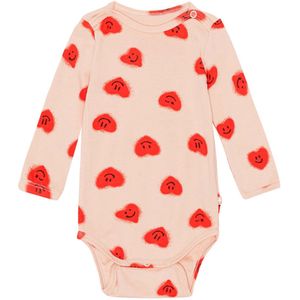 Molo Romper l/s - Foss - Rood Hearts - Molo - 2 jaar (92) - Romper L/S