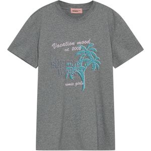 Designers Remix T-Shirt - Brixton - Grey Melange m. Print - Designers Remix - 12 jaar (152) - T-Shirt