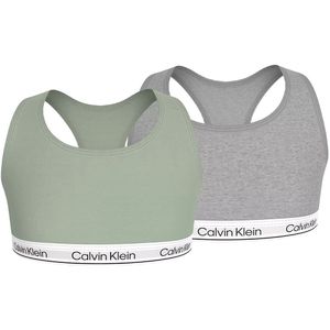 Calvin Klein Tops - 2-pack - Jadeiet/grijsheide - Calvin Klein - 8-10 jaar (128-140) - Ondergoed