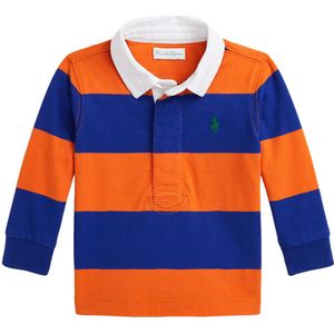 Polo Ralph Lauren Poloshirt - Oranje/Blauw Gestreept - Polo Ralph Lauren - 1 jaar (80) - Blouse