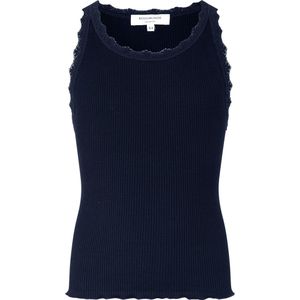 Rosemunde Top - Zijde/Katoen - Rib - Navy m. Veter - Rosemunde - 16 jaar (176) - T-Shirt