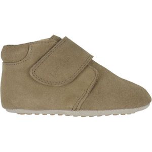 Pom Pom Leren Slippers - Beginners Klittenband Seizoen - Khaki S - Pom Pom - 19 - Leren Slippers