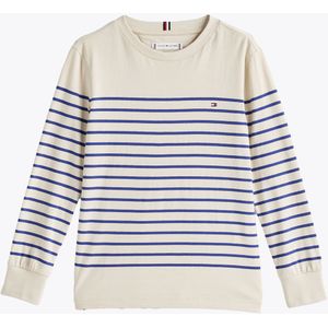 Tommy Hilfiger Blouse - Beige/Blauw Gestreept - Tommy Hilfiger - 16 jaar (176) - Blouse