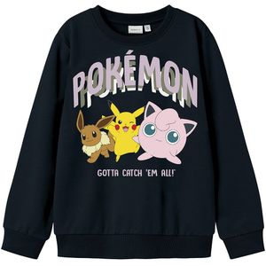 Name It Sweatshirt - NkfJima Pokémon - Zwart m. Print - Name It - 9-10 jaar (134-140) - Sweatshirt