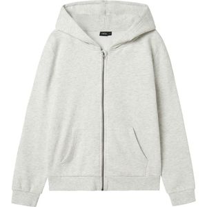 LMTD Cardigan m. Muts - Noos - NlnNizu - Light Grey Melange - LMTD - 9-10 jaar (134-140) - Cardigan