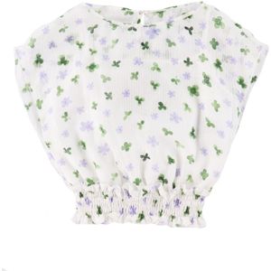 Emporio Armani Top - Zijde - Wit m. Bloemen - Emporio Armani - 8 jaar (128) - T-Shirt