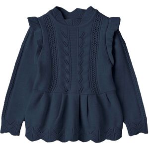 Fliink Blouse - Gebreid - Alilly Peplum - Insigne Blue - Fliink - 122 - Blouse